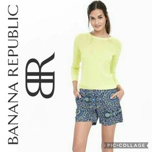 Banana Republic Medallion Linen Blend Shorts